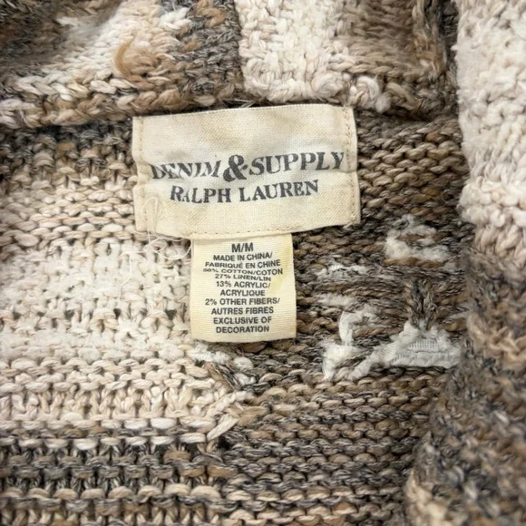 Denim & Supply Ralph Lauren Stars & Stripes Shawl Collar Cardigan M - Picture 4 of 6